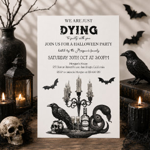 Spookes Halloween-Party- Reben, Schädel und Fleder Einladung
