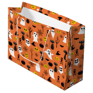 Spookes Halloween-Symbole - klassisches Farbmuster Große Geschenktüte