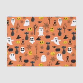 Spookes Halloween-Symbole - klassisches Farbmuster Seidenpapier