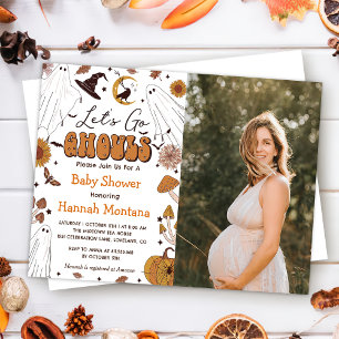 Spookes Halloween Vintages Baby Dusche Party Foto Einladung
