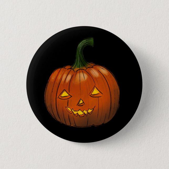 Spookes Kürbis-Abzeichen Button (Vorderseite)