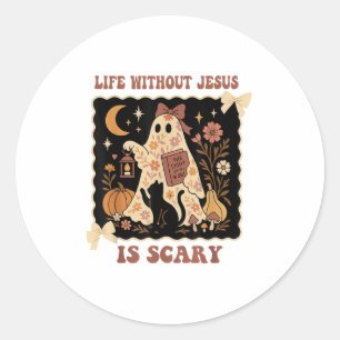 Spookes Leben ist Beängstigend ohne Jesus Christli Runder Aufkleber