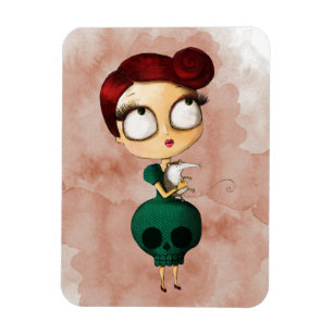 Spookes Mädchen mit Opossum Magnet