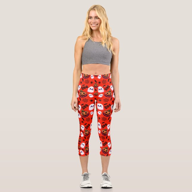 Spookes Nachtfallmuster Capri Leggings (Vorderseite)