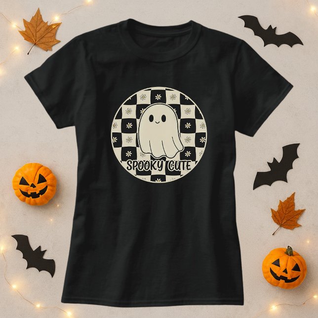 Spookes Niedlich Ghost-Checkerboard T-Shirt (Von Creator hochgeladen)