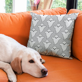 Spookes Schwarz-Weiß-Ghost-Muster Halloween Kissen