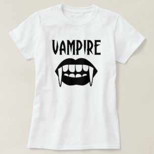 Spookes Schwarz-Weiß-Vampir Halloween T-Shirt