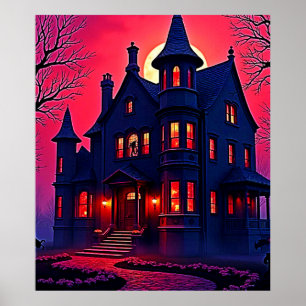 Spookes Spuk Haus im Dusk Design Poster