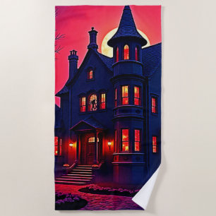 Spookes Spuk Haus im Dusk Design Strandtuch