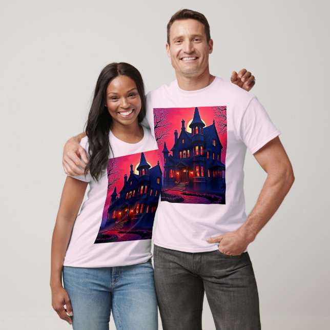 Spookes Spuk Haus im Dusk Design T-Shirt (Unisex)