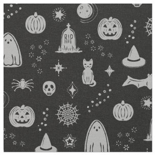 Spookie Things Muster - Kohle + Nebel Stoff