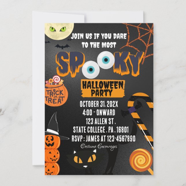 SPOOKIEST HALLOWEEN-PARTY Einladung (Vorderseite)