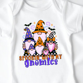 Spookin" mit meinen Gnomen: Retro Halloween-Freund Baby Strampler
