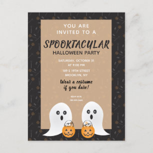 Spookltacular Halloween-Party Ghost Trick oder Tre Einladungspostkarte