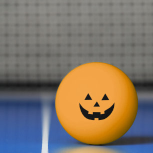 Spookofarbene schwarze Kürbislaterne lustiges Hall Tischtennisball