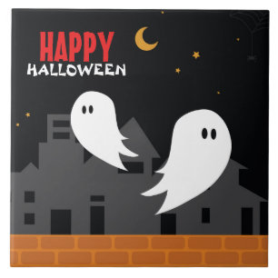 Spookoker Geisterstadt zwischen Cartoon Fliese
