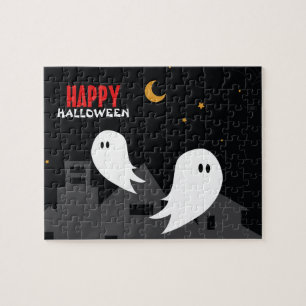 Spookoker Geisterstadt zwischen Cartoon Puzzle