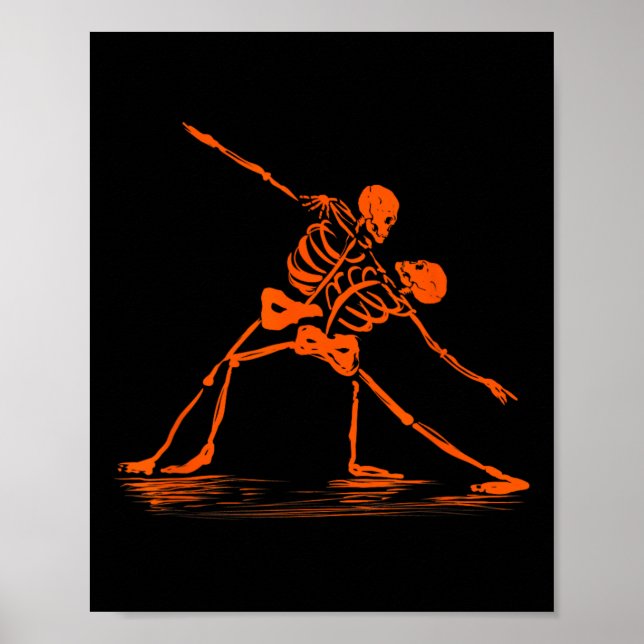 Spookoktober Tanzen Skeletts Meme Poster (Vorne)