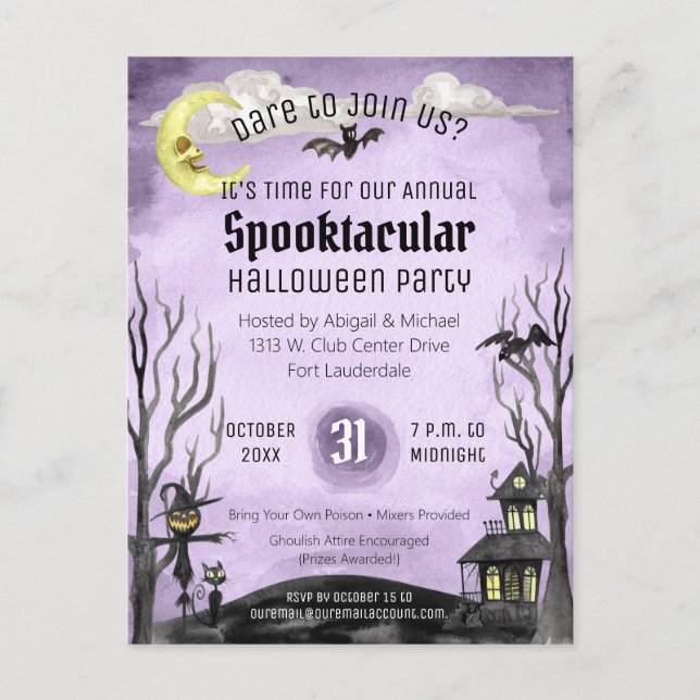 Spookokular Halloween Kostüm Spooktacular Black Li Postkarte (Vorderseite)