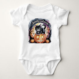 Spookoky Halloween Kitten, Halloween Kitten Baby Strampler