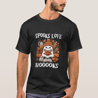 Spooks Liebe Boooks Niedlich Ghost Reading Book Ha T-Shirt