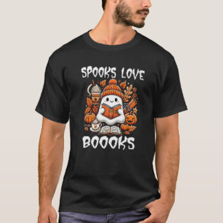 Spooks Liebe Boooks Niedlich Ghost Reading Book Ha T-Shirt