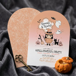 Spooks & Spells Halloween-Party Arch Orange ID1325 Einladung