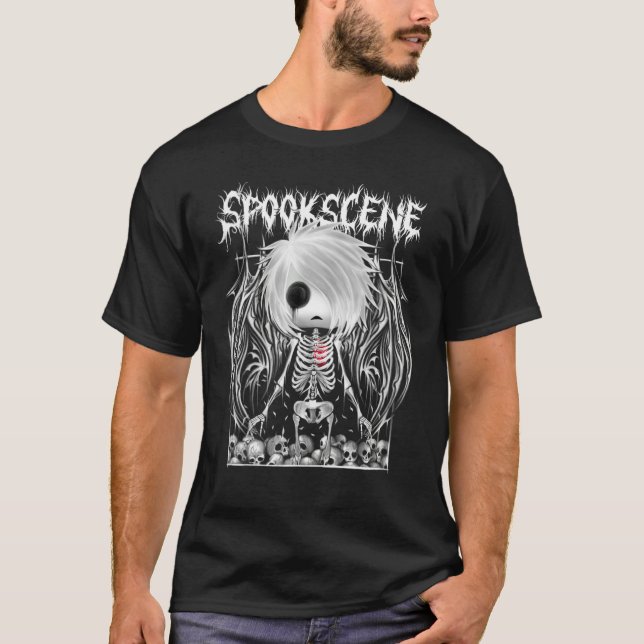 Spookscene Metal Emo Skeleton Fallen Angel Skulls  T-Shirt (Vorderseite)