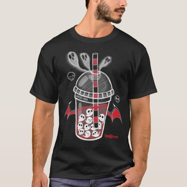 Spookszene GhosTea Spooky Boba Emo Goth Alt Red  T-Shirt (Vorderseite)