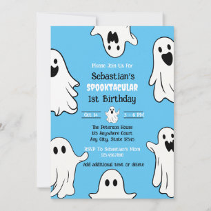 Spooktacular 1. Geburtstag Süßer Geist Halloween Einladung