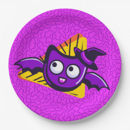 Spooktacular Bats Halloween Plates - Purple Pappteller