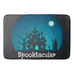 Spooktacular Blau und Schwarz Spuk Haus Badematte