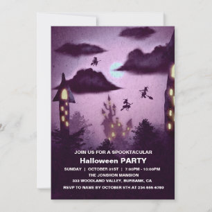 Spooktacular Dark Haunted House Halloween-Party I Einladung