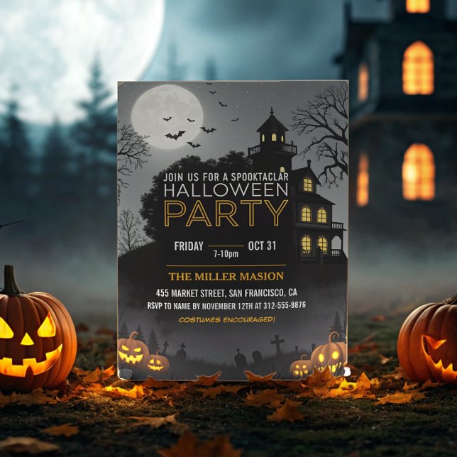 Spooktacular Dark Spuk House Halloween-Party Einladung (Von Creator hochgeladen)