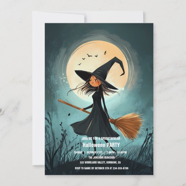 Spooktacular Dark Spuk House Halloween-Party I Einladung (Vorderseite)