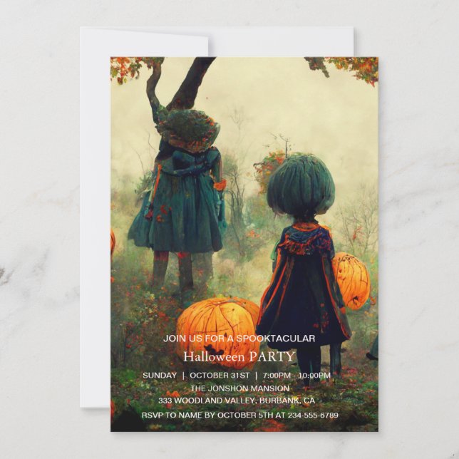 Spooktacular Dark Spuk House Halloween-Party I Einladung (Vorderseite)