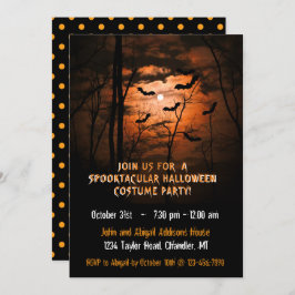 Spooktacular Full Moon Halloween Costume Party Einladung