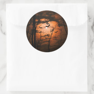 Spooktacular Full Moon Party Runder Aufkleber