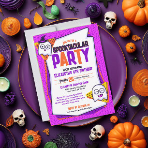 Spooktacular Geister Lila Geburtstagseinladung Einladung