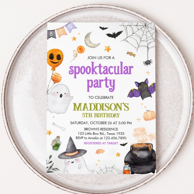 Spooktacular Ghost Halloween Geburtstagsparty Einladung (Ghost Spooktacular Halloween Birthday Party Invitation)