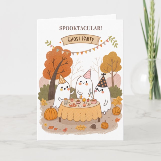 Spooktacular Ghost-Party Karte (Vorderseite)