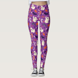 Spooktacular Ghosts Halloween Leggings