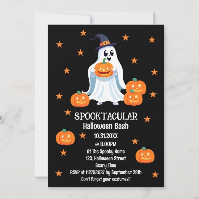 Spooktacular Halloween Bash Kids Einladung (Vorderseite)
