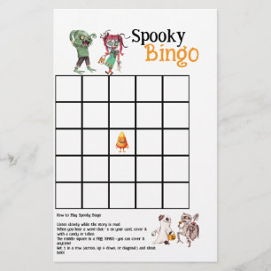 Spooktacular Halloween Bash Spooky Bingo Card Flyer