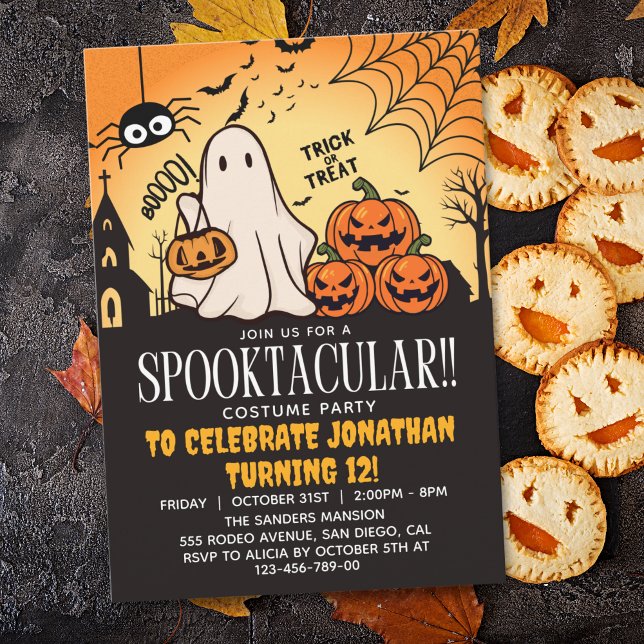 Spooktacular Halloween Birthday Kids Einladung (Von Creator hochgeladen)