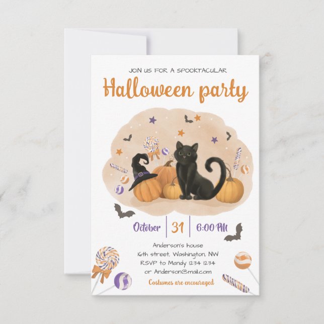 Spooktacular Halloween Candy Party Einladung (Vorderseite)