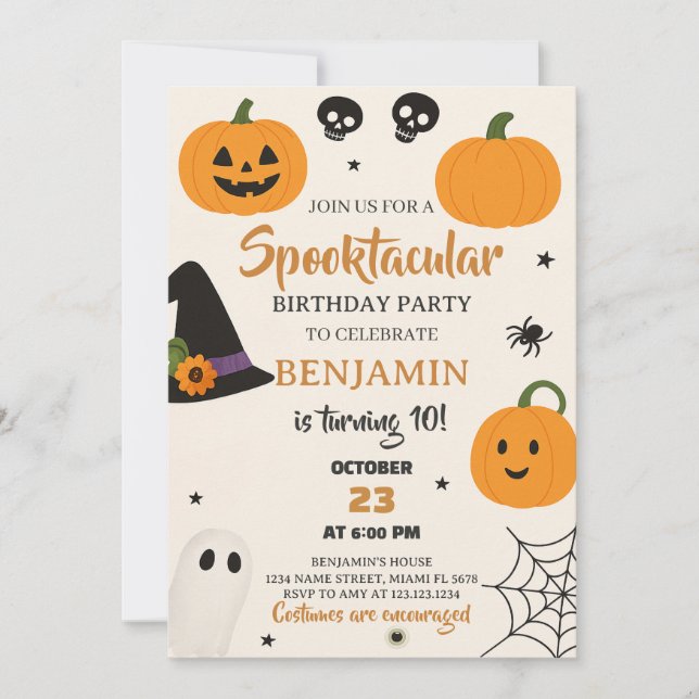Spooktacular Halloween Einladung (Vorderseite)