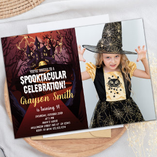 Spooktacular Halloween Geburtstags Einladungen Fot