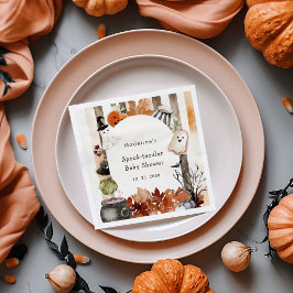 Spooktacular Halloween Ghost Pumpkin Baby Shower Serviette
