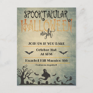 Spooktacular Halloween Night Ankündigungspostkarte